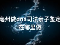 亳州做dna司法亲子鉴定在哪里做