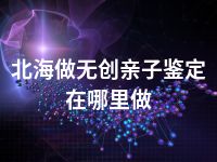 北海做无创亲子鉴定在哪里做