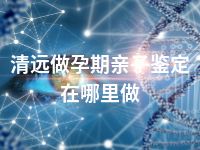 清远做孕期亲子鉴定在哪里做