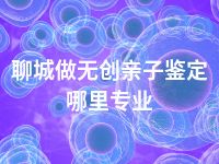 聊城做无创亲子鉴定哪里专业