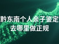 黔东南个人亲子鉴定去哪里做正规