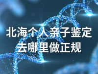 北海个人亲子鉴定去哪里做正规
