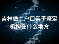 吉林做上户口亲子鉴定机构在什么地方