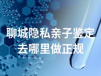 聊城隐私亲子鉴定去哪里做正规