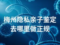 梅州隐私亲子鉴定去哪里做正规