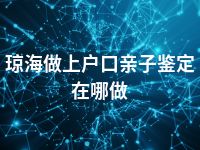 琼海做上户口亲子鉴定在哪做