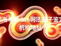 琼海专业dna司法亲子鉴定机构地址