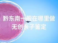 黔东南一般在哪里做无创亲子鉴定