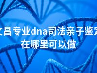 文昌专业dna司法亲子鉴定在哪里可以做