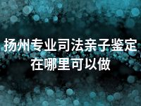 扬州专业司法亲子鉴定在哪里可以做