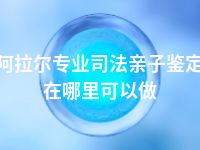 阿拉尔专业司法亲子鉴定在哪里可以做