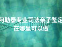 阿勒泰专业司法亲子鉴定在哪里可以做
