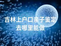 吉林上户口亲子鉴定去哪里能做