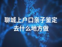 聊城上户口亲子鉴定去什么地方做