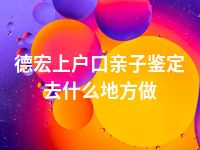 德宏上户口亲子鉴定去什么地方做