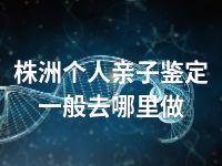 株洲个人亲子鉴定一般去哪里做