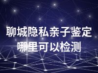 聊城隐私亲子鉴定哪里可以检测