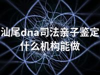汕尾dna司法亲子鉴定什么机构能做