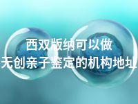 西双版纳可以做无创亲子鉴定的机构地址