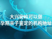 大兴安岭可以做孕期亲子鉴定的机构地址