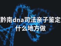 黔南dna司法亲子鉴定什么地方做