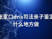 张家口dna司法亲子鉴定什么地方做