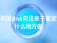 和田dna司法亲子鉴定什么地方做