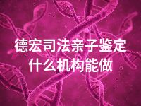 德宏司法亲子鉴定什么机构能做