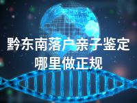 黔东南落户亲子鉴定哪里做正规