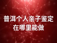 普洱个人亲子鉴定在哪里能做