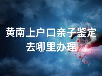 黄南上户口亲子鉴定去哪里办理