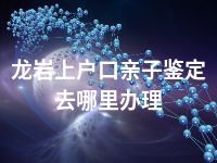 龙岩上户口亲子鉴定去哪里办理
