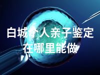 白城个人亲子鉴定在哪里能做