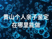 黄山个人亲子鉴定在哪里能做
