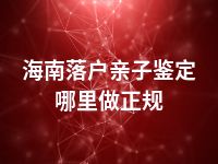 海南落户亲子鉴定哪里做正规