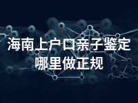 海南上户口亲子鉴定哪里做正规