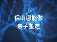 保山哪能做亲子鉴定