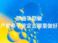 那曲孕期做产前亲子鉴定去哪里做好
