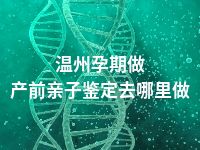 温州孕期做产前亲子鉴定去哪里做