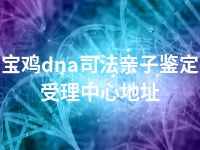宝鸡dna司法亲子鉴定受理中心地址