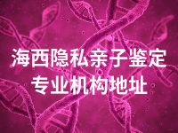 海西隐私亲子鉴定专业机构地址