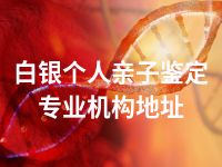 白银个人亲子鉴定专业机构地址