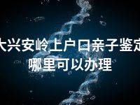 大兴安岭上户口亲子鉴定哪里可以办理