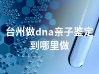 台州做dna亲子鉴定到哪里做