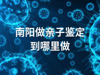 南阳做亲子鉴定到哪里做