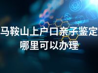 马鞍山上户口亲子鉴定哪里可以办理