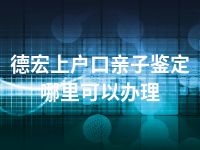 德宏上户口亲子鉴定哪里可以办理
