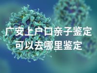 广安上户口亲子鉴定可以去哪里鉴定