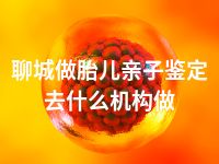 聊城做胎儿亲子鉴定去什么机构做