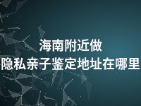 海南附近做隐私亲子鉴定地址在哪里
